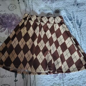 Shein Patterned Brown Skirt
